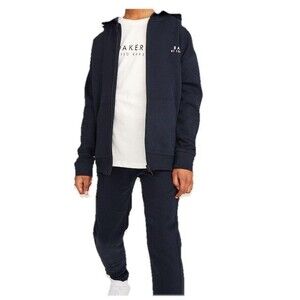 Baker by Ted Baker Kids Navy Zip Through 100% Cotton Hoodie and Jogger Set 6 Yrs